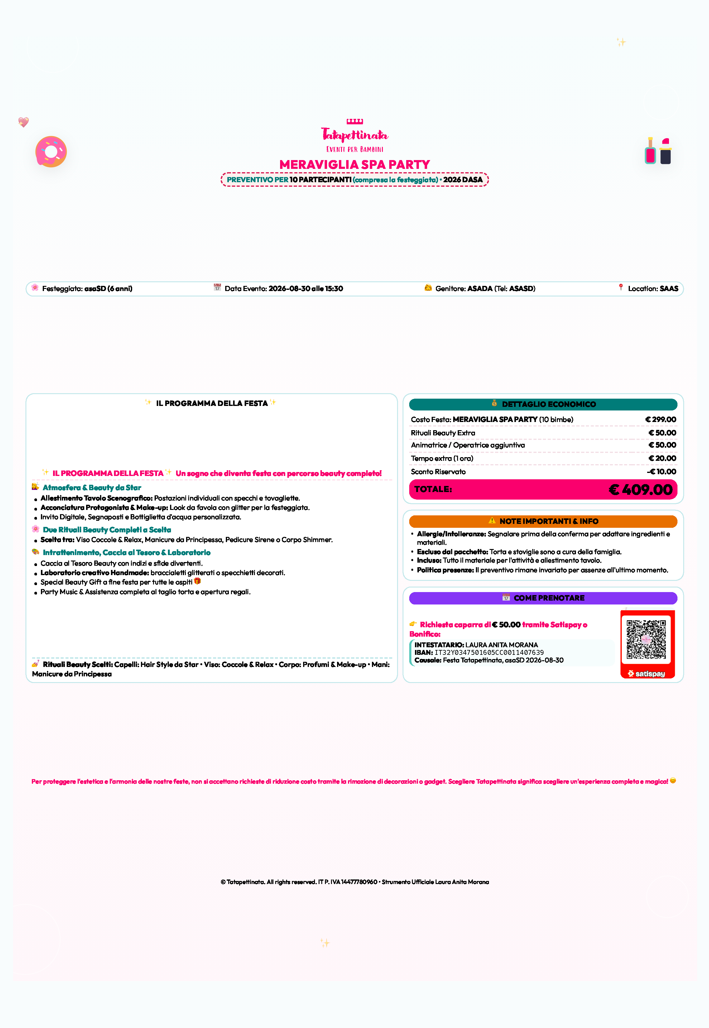 Tatapettinata Event Configurator
